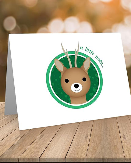 Quni Brand Forest Animals Note Card Set (24 Fold-over Cards and Envelopes)