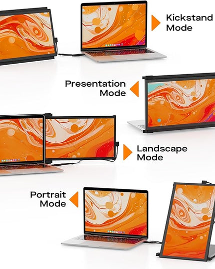 New Mobile Pixels Duex Plus DS Laptop Screen Extender, 13.3" FHD 1080P IPS Portable Monitor, Auto Rotation USB Type-C/HDMI Plug and Play Laptop Monitor, Windows/Mac/Android/Switch Compatible