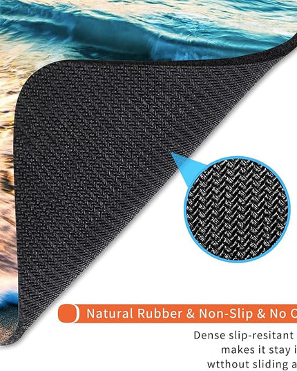 Square Mouse Pad Beach Sunset, Personalized Premium-Textured Custom Mouse Mat Design, Washable Mousepad Cloth, Non-Slip Rubber Base Computer Mouse Pads for Wireless Mouse