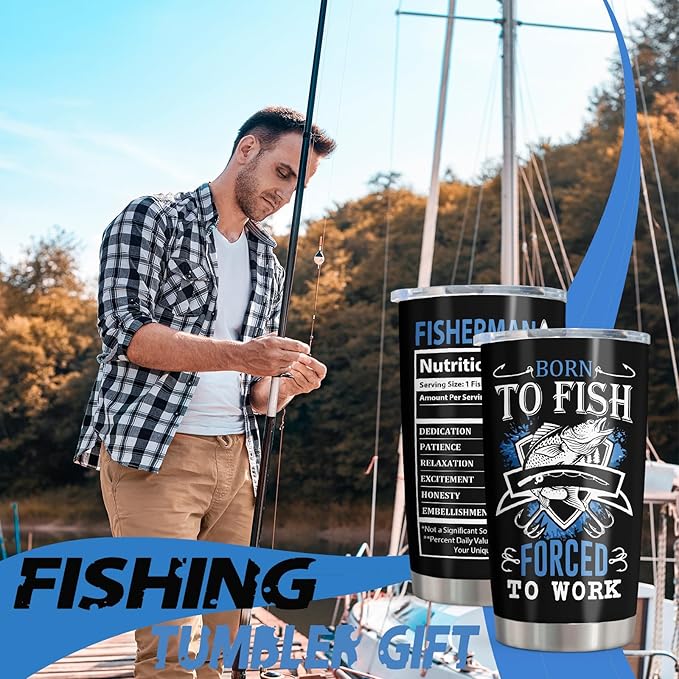 Fishing Gifts for Men, Unique Fishing Gifts for Dad/Grandpa/Boys, Gift for Fisherman, Dad/Papa Fisherman Present, Birthday Present for Mens Who Love to Fish Tumbler 20oz