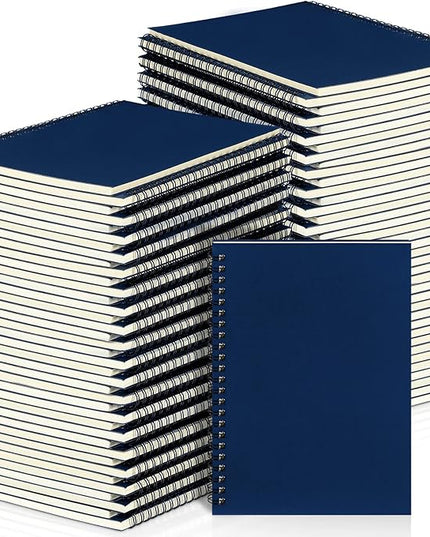 Yahenda Spiral Notebook Bulk A5 Journal Lined 8.3'' x 5.5'' Writing Composition Paper Small Notepad Subject Notebook for Students Office Business Back to School Supplies(Deep Blue,54 Pcs)