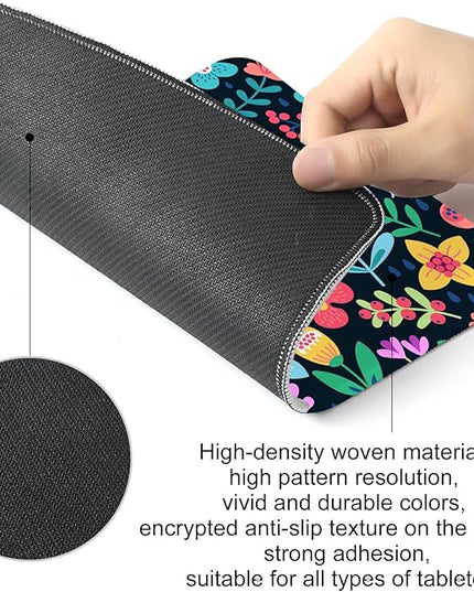Flower Square Mouse Pad,Non-Slip Rubber Base Mouse Pad,Home Office Decoration Desktop Accessory,Laptop Mouse Pad for Office Laptops,9.4x7.8x0.12inch 9