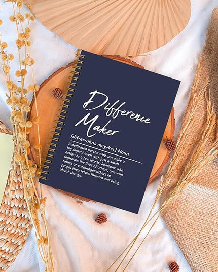 OXW Navy Blue Notebooks for Work, Difference Maker Gift Meeting Notebook Journal for Writing, Employee Appreciation Gifts, Thank You Gifts for Women Men Leader Mentor Boss Manager, 5.5"x8.3"