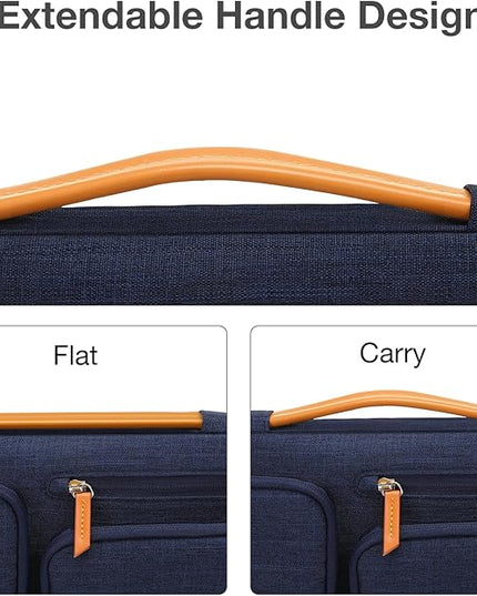 MOSISO 360 Protective Laptop Case 17.3 inch, 17-17.3 inch Laptop Sleeve Compatible with Dell, HP, Lenovo, Asus, Acer, Alienware, Side Open Carrying Case with 4 Zipper Pockets&Handle, Navy Blue