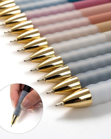 Linbsunne Ballpoint Pens Black Medium Point 1mm Pen with Super Soft Grip Ball Point Pen for Men Women Retractable Pens