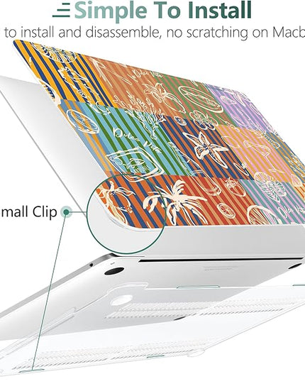 DONGKE Compatible with MacBook Pro 13 inch Case 2024 2023-2020 Release A2338 M2/M1 A2251 A2289 with Retina Display & Touch ID, Plastic Hard Shell & Keyboard Cover & Screen Film - Italy Mood