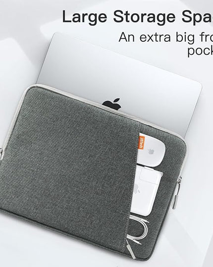 JETech Laptop Sleeve for 13-14Inch MacBook Air/Pro (M5/M4/M3/M2/M1) 2020-2025, 13-13.6 Inch Notebook, Waterproof Shock Resistant Bag Case with Accessory Pocket (Grey)