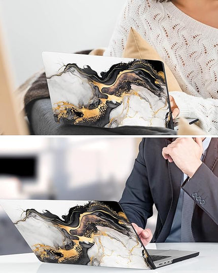 DONGKE for M4 MacBook Air 13.6 Inch Case 2025 2024 2023 2022 Model A3240 A3113 A2681 M3 M2 Chip, Plastic Hard Shell Case Cover with Touch ID for MacBook Air 13 Inch M4 - Abstract Marble
