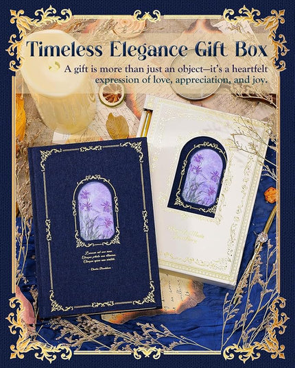Thick Journal Notebook for Women & Girls, 360 Pages A5 Writing Journaling Notebook with Paintings, Women Journal for Writing, Vintage Journal with Gift Box & Pen for Women Gift Ideas (Midnight Blue)