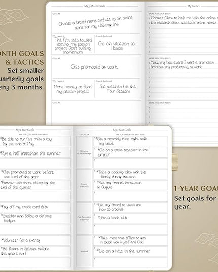 Legend Planner Hourly Schedule Edition – Deluxe Weekly & Daily Organizer with Time Slots. Time Management Appointment Book Journal for Work & Personal Life, Undated, A5 Hardcover – Seashell, Gold Foil
