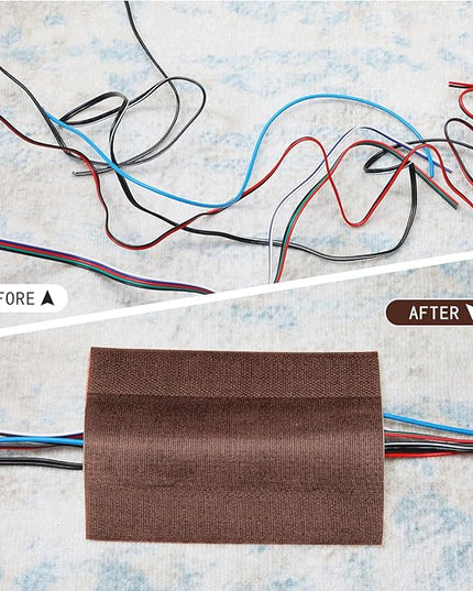 WILLBOND Carpet Cord Cover Cable Protector Floor Cover Cable Protector Management Only for Commercial Office Carpet(9.84 ft,Brown)