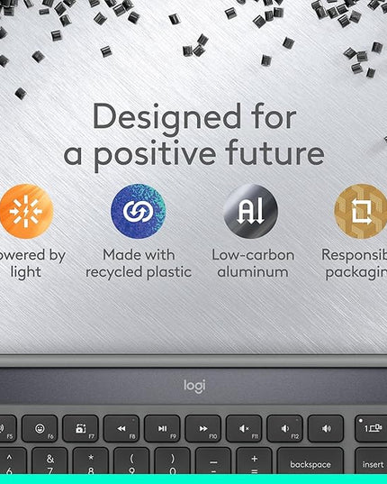 Logitech Signature Slim Solar+ Wireless Bluetooth Keyboard K980, Solar and Artificial Light Powered, Up to 10 Years Battery Life, Customizable Keys - Graphite