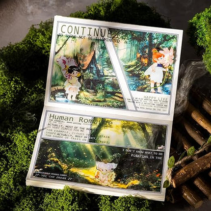 AuriicLeaf Forest-Themed Seamless Washi Tape Scrapbook Kit – 6 Rolls with Cottage, Waterfall & Fairy Forest Designs for Journaling, DIY Crafts, Gift Wrapping, Card Making and Decoration