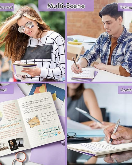 16 Pack Soft Cover Journal Bulk, Feela Lined Notebooks College Ruled for Work for Women Girl Writing, Blank Travel Journal Note Taking Notebook School Business Supplies, 8.2” x 5.5”, A5, Light Purple