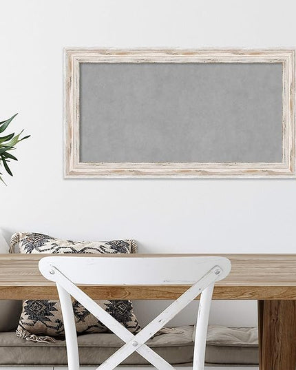 Amanti Art White Framed Magnetic Board 15x27 Small Vision Board for use with Magnets, 100% Metal Sheet to Display Items as Office Decor or for Home Organization in mudroom, Kitchen or Kids Room