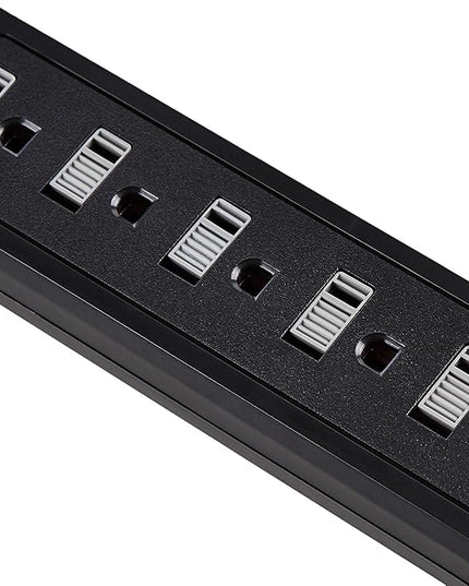 Amazon Basics Surge Protector Power Strip with 6 Outlets, 2 USB Ports, 1000 Joule, 6-Foot Cord Length, Black