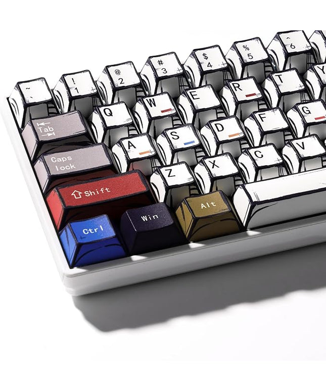 XVX Retro PBT Keycaps, Cherry Profile Keycap Set, Dye Sublimation Graffiti Keyboard Keycaps Suitable for 60% 65% 75% 80% 100% MX Switches Mechanical Keyboard
