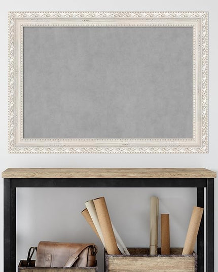 Amanti Art White Framed Magnetic Board 30x42 Large Vision Board for use with Magnets, 100% Metal Sheet to Display Items as Office Decor or for Home Organization in mudroom, Kitchen or Kids Room