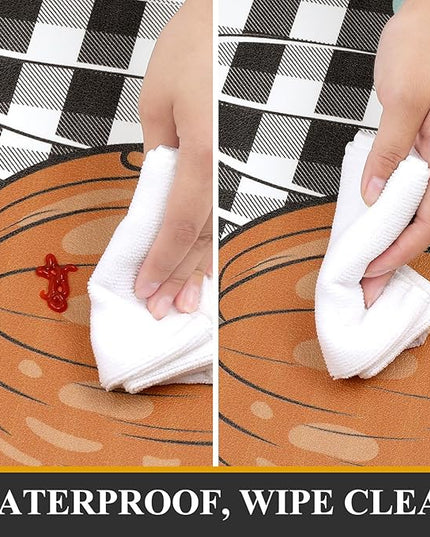 Pauwer Fall Kitchen Rugs Set of 2, Pumpkin Truck Anti Fatigue Kitchen Floor Mat, Non Slip Farmhouse Cushioned Kitchen Mats for Floor, Kitchen Runner Rug Floor Carpet Fall Harvest Thanksgiving Decor