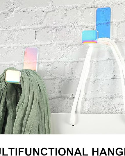 Weewooday 4 Pieces Headphone Hanger Holder Desk Adhesive Headphone Hook Wall Mount Headset Stand Acrylic Holder with Glues for General Purpose Game Earphone(Colorful)