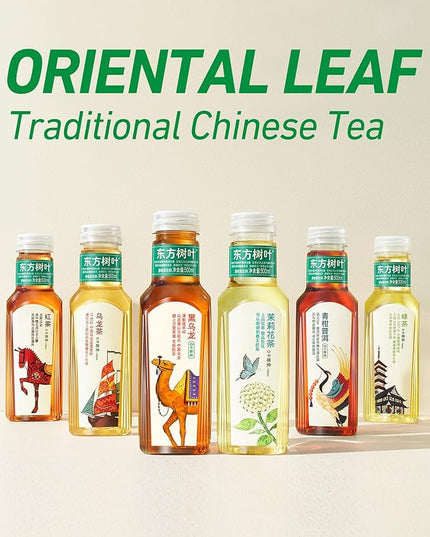 ORIENTAL LEAF Unsweetened Iced Tea – Bottled Black Tea, 16.9 FL oz bottles (Pack of 15), Brewed Tea Drinks, Sugar Free, 0 Calories