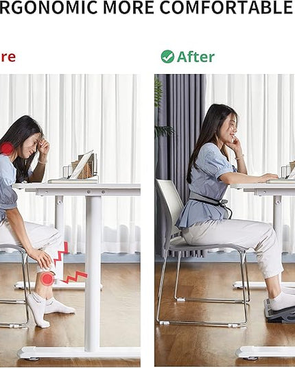 EUREKA ERGONOMIC Tilt Adjustable Footrest, Foot Rest for Under Desk at Work with Massage Surface, Office Foot Rest Under Desk with 20 Degree Tilt No Locking, Metal Frame