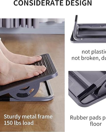 EUREKA ERGONOMIC Tilt Adjustable Footrest, Foot Rest for Under Desk at Work with Massage Surface, Office Foot Rest Under Desk with 20 Degree Tilt No Locking, Metal Frame