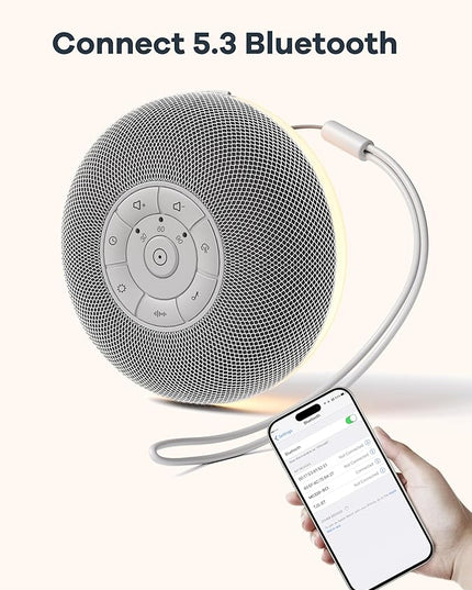 Portable Sound Machine, Long Battery with Loud Bluetooth Speaker, 39 Special Soothing Sounds, White Noise Sound Machine for Sleeping