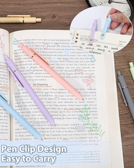 FIOVER Colored Pens, 12 Pack Colorful Gel Pens, Quick-Dry 0.7mm Medium Point for Journaling, Note Taking, Doodling, Aesthetic Office School Supplies, Gifts for Women Men(12PCS Multiple Colors)