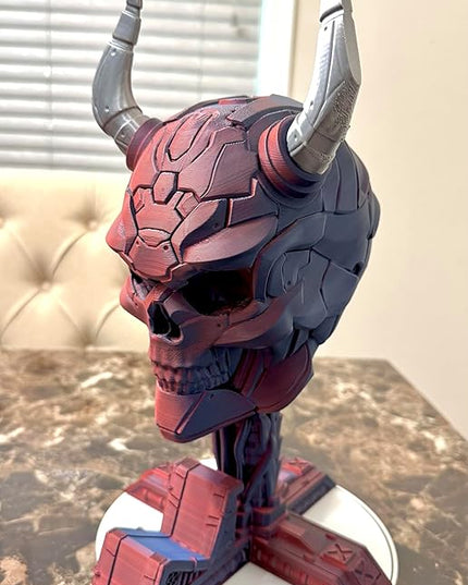 Skull Headphone and Controller Stand – Gamer Desk Organizer – 3D Printed Headset Holder – Gaming Room Decor – Unique Gift for Gamers.