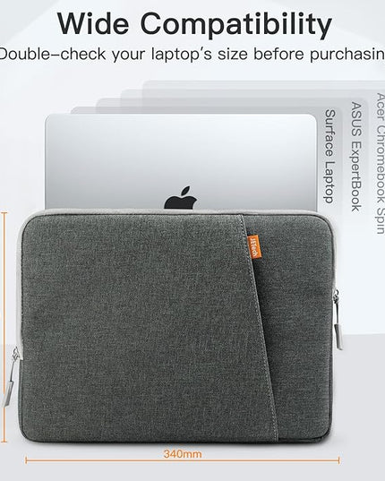 JETech Laptop Sleeve for 13-14Inch MacBook Air/Pro (M5/M4/M3/M2/M1) 2020-2025, 13-13.6 Inch Notebook, Waterproof Shock Resistant Bag Case with Accessory Pocket (Grey)
