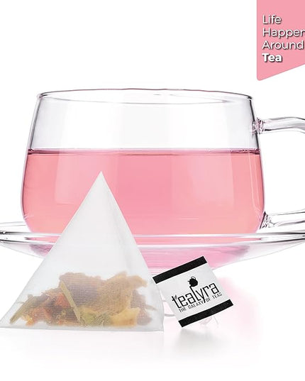 Tealyra - Orange Lemonade - 25 Bags - Hibiscus - Eucalyptus - Lemongrass - Herbal Fruity Loose Leaf Tea - Vitamins Rich - Boost Immune System - Caffeine-Free - Pyramids Style Sachets