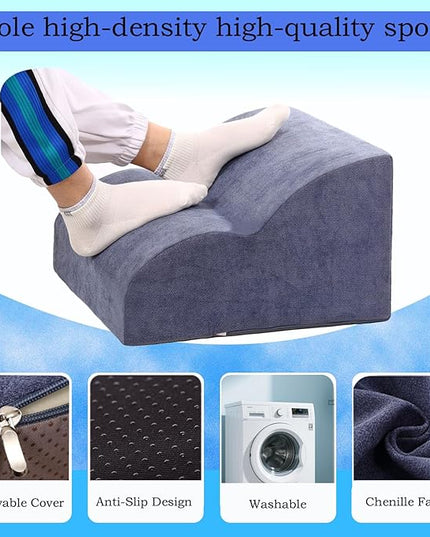 Foot Rest for Under Desk at Work.Multifunctional 3-Tier Foot Stool,with Washable Footrest.for Under Desk,Office Chair Gaming Chair & Sofa,Leg Elevation Pillow,Supports Posture-Light Blue