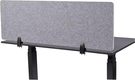 Stand Up Desk Store ReFocus Raw Clamp-On Acoustic Desk Divider Mounted Privacy Panel to Reduce Noise and Visual Distractions (Castle Gray, 47.25" x 16")