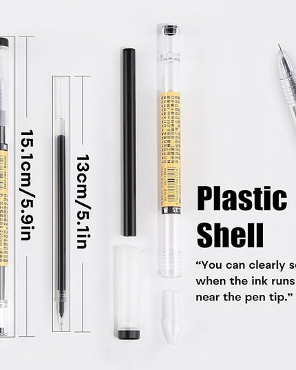 RIANCY Black Gel Ink Pens, 0.35mm Extra Fine Point Tip Smooth Writing Rollerball Pens, Japanese Style No Smudge Ballpoint Pen, Quick Drying for Journaling Office School Stationery Supplies 24pcs