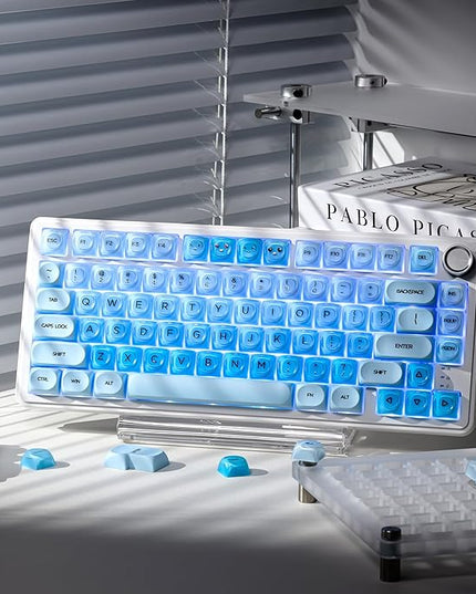 OHY PBT Keycaps, XVX Blue Jelly HOA Profile Key Cap, 132-Key Cute Custom Keycaps (for Mechanical Keyboards with Cherry/Gateron MX Switches)-Uyuni Dreams(ONLY KEYCAPS)