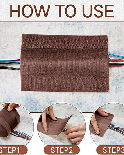 WILLBOND Carpet Cord Cover Cable Protector Floor Cover Cable Protector Management Only for Commercial Office Carpet(9.84 ft,Brown)