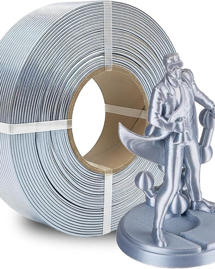 Polymaker Panchroma Refill Spool Silk Silver PLA 3D Printing Filament Refill, Compatible with All Reusable Spools and All Major FDM 3D Printers, Tangle-Free, Vibrant Colors, 1.75mm 1kg