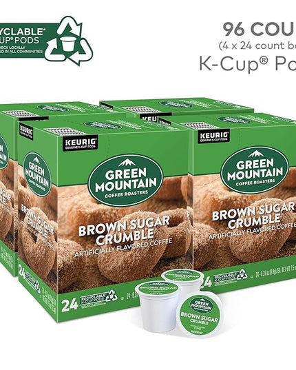 Green Mountain Coffee Roasters Brown Sugar Crumble Coffee, Keurig Single Serve K-Cup Pods, 96 Count