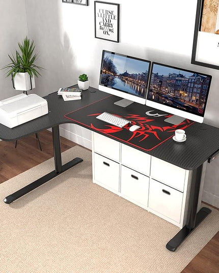 EUREKA ERGONOMIC L Shaped Gaming Desk, 60 Inch L60 Home Office Corner PC Computer Gamer Table Large Writing Workstation Gifts w Mouse Pad Cable Management, Space Saving, Easy to Assemble, Left, Black