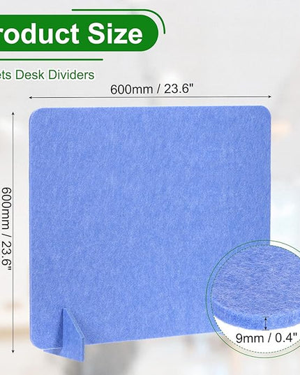 PATIKIL Desk Divider, 2 Set 24 x 24 Inch Acoustic Freestanding Desk Divider Desk Privacy Panel with 4 Pcs Support Feet for Library Office Workstation, Blue