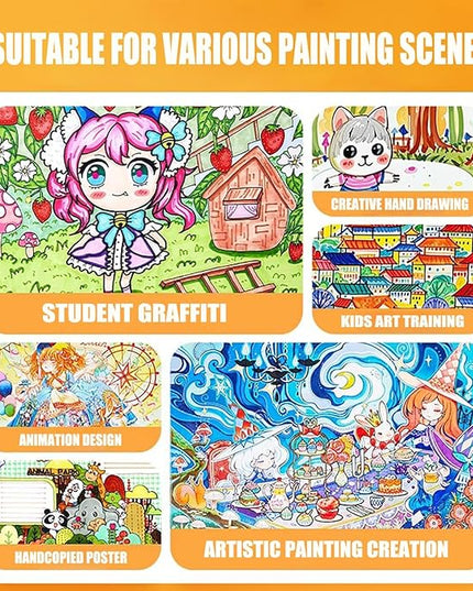 Alcohol Markers 120 Colors with Base Drawing Pen Dual Tip Art Markers for Sketch Anime Illustrations