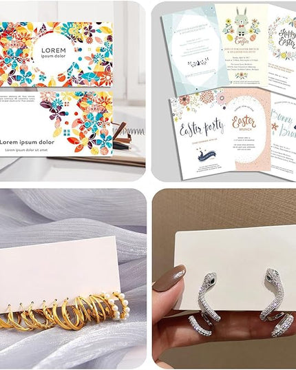 5.5 x 8.5 Blank White Card Stock (Set of 50) - 90lb Flat Card Stock Printer Paper for Invitations, Notes, Greetings & Table Cards - Writing, Stamping, Drawing, Painting