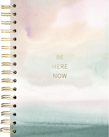 Graphique Hardbound Spiral Journal | Be Here Now Calming Watercolor Design | Premium Paper | Notebook | Diary | Lists | Record Month and Date | Great Gift | 160 Ruled Pages | 6.25” x 8.25”