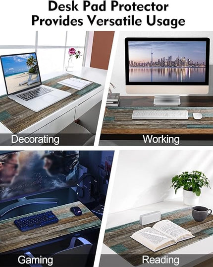 Galdas Gaming Mouse Pad Vintage Wood Grain Pattern XXL XL Large Mouse Pad Mat Long Extended Mousepad Desk Pad Non-Slip Rubber Mice Pads Stitched Edges Thin Pad (31.5x11.8x0.12Inch)
