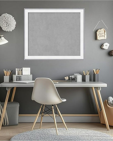 Amanti Art White Framed Magnetic Board 23x27 Medium Vision Board for use with Magnets, 100% Metal Sheet to Display Items as Office Decor or for Home Organization in mudroom, Kitchen or Kids Room