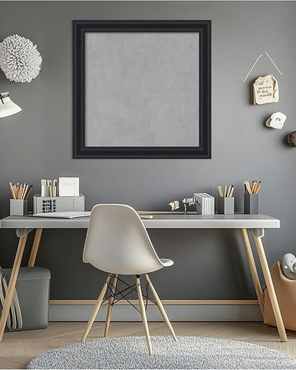 Amanti Art Black Framed Magnetic Board 24x24 Medium Vision Board for use with Magnets, 100% Metal Sheet to Display Items as Office Decor or for Home Organization in mudroom, Kitchen or Kids Room