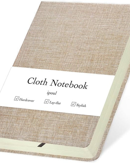 Linen Notebook, College Ruled, Hardcover, Lay Flat, B6, Small, 5x7, Thick, 100gsm, Pink, Journal for Writing