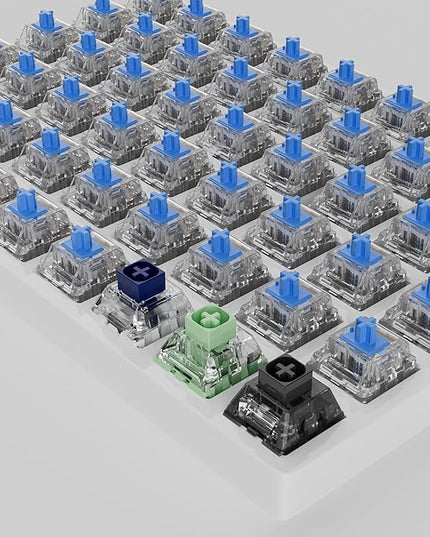Zhouwang 105 Crystal Blue Switches,3 Kailh Box Switches,Dustproof and Waterproof,Strong Tactile Feedback with Crisp Click Sound,Suitable for clicker for 3D Prints and MX Gaming Mechanical Keyboards