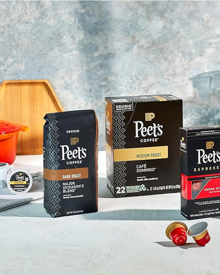 Peet's Coffee, Medium Roast Keurig K-Cup Pods, 100% Arabica Coffee - Cafe Domingo 10 Count (1 Box of 10 Pods)
